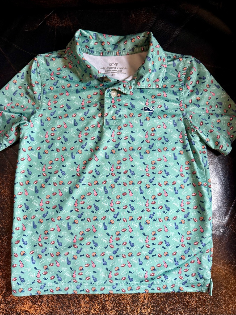 Vineyard Vines Kids' Football Print Polo